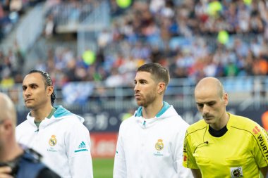 Mlaga, İspanya. 15 Nisan 2018. La Liga Maçı Mlaga C.F. - Real Madrid C.F..