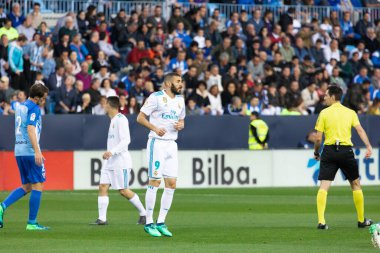Mlaga, İspanya. 15 Nisan 2018. La Liga Maçı Mlaga C.F. - Real Madrid C.F..