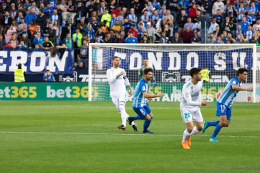 Mlaga, İspanya. 15 Nisan 2018. La Liga Maçı Mlaga C.F. - Real Madrid C.F..