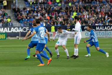Mlaga, İspanya. 15 Nisan 2018. La Liga Maçı Mlaga C.F. - Real Madrid C.F..