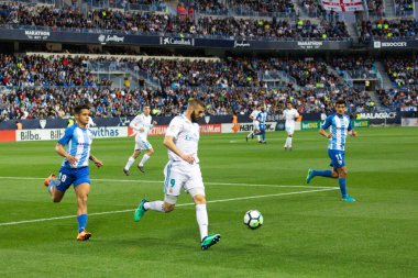 Mlaga, İspanya. 15 Nisan 2018. La Liga Maçı Mlaga C.F. - Real Madrid C.F..