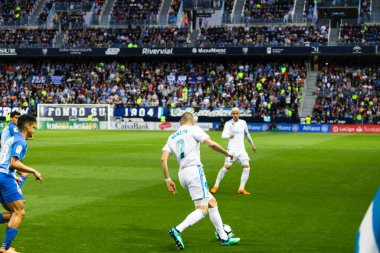 Mlaga, İspanya. 15 Nisan 2018. La Liga Maçı Mlaga C.F. - Real Madrid C.F..