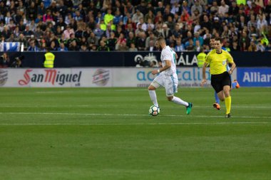 Mlaga, İspanya. 15 Nisan 2018. La Liga Maçı Mlaga C.F. - Real Madrid C.F..