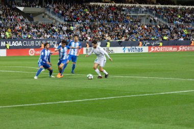 Mlaga, İspanya. 15 Nisan 2018. La Liga Maçı Mlaga C.F. - Real Madrid C.F..