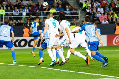 Mlaga, İspanya. 15 Nisan 2018. La Liga Maçı Mlaga C.F. - Real Madrid C.F..