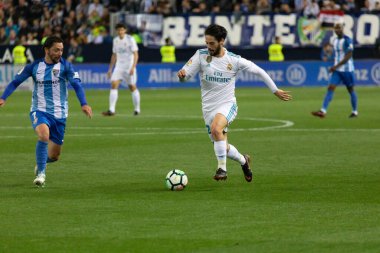 Mlaga, İspanya. 15 Nisan 2018. La Liga Maçı Mlaga C.F. - Real Madrid C.F..