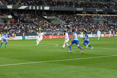 Mlaga, İspanya. 15 Nisan 2018. La Liga Maçı Mlaga C.F. - Real Madrid C.F..