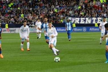Mlaga, İspanya. 15 Nisan 2018. La Liga Maçı Mlaga C.F. - Real Madrid C.F..