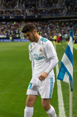 Mlaga, İspanya. 15 Nisan 2018. La Liga Maçı Mlaga C.F. - Real Madrid C.F..