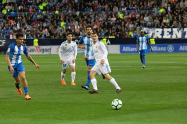 Mlaga, İspanya. 15 Nisan 2018. La Liga Maçı Mlaga C.F. - Real Madrid C.F..