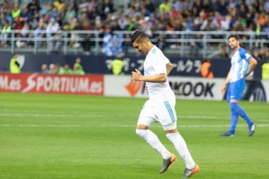 Mlaga, İspanya. 15 Nisan 2018. La Liga Maçı Mlaga C.F. - Real Madrid C.F..