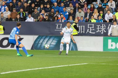 Mlaga, İspanya. 15 Nisan 2018. La Liga Maçı Mlaga C.F. - Real Madrid C.F..