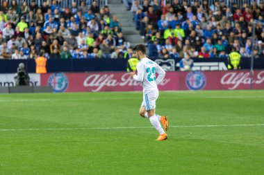 Mlaga, İspanya. 15 Nisan 2018. La Liga Maçı Mlaga C.F. - Real Madrid C.F..