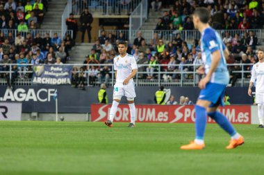 Mlaga, İspanya. 15 Nisan 2018. La Liga Maçı Mlaga C.F. - Real Madrid C.F..