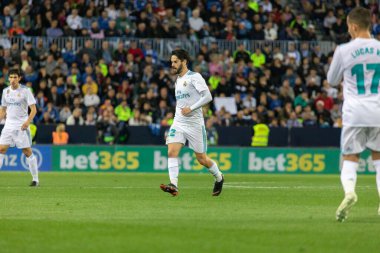 Mlaga, İspanya. 15 Nisan 2018. La Liga Maçı Mlaga C.F. - Real Madrid C.F..