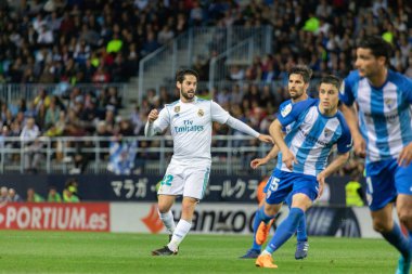 Mlaga, İspanya. 15 Nisan 2018. La Liga Maçı Mlaga C.F. - Real Madrid C.F..