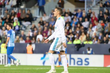 Mlaga, İspanya. 15 Nisan 2018. La Liga Maçı Mlaga C.F. - Real Madrid C.F..
