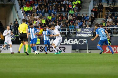Mlaga, İspanya. 15 Nisan 2018. La Liga Maçı Mlaga C.F. - Real Madrid C.F..