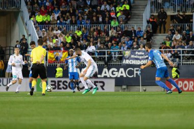 Mlaga, İspanya. 15 Nisan 2018. La Liga Maçı Mlaga C.F. - Real Madrid C.F..