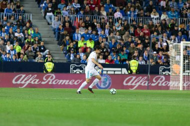 Mlaga, İspanya. 15 Nisan 2018. La Liga Maçı Mlaga C.F. - Real Madrid C.F..