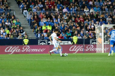Mlaga, İspanya. 15 Nisan 2018. La Liga Maçı Mlaga C.F. - Real Madrid C.F..