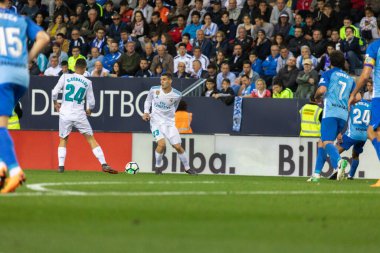 Mlaga, İspanya. 15 Nisan 2018. La Liga Maçı Mlaga C.F. - Real Madrid C.F..