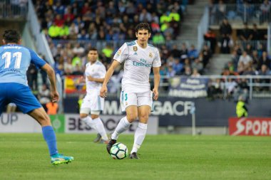 Mlaga, İspanya. 15 Nisan 2018. La Liga Maçı Mlaga C.F. - Real Madrid C.F..