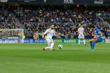 Mlaga, İspanya. 15 Nisan 2018. La Liga Maçı Mlaga C.F. - Real Madrid C.F..