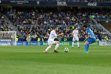 Mlaga, İspanya. 15 Nisan 2018. La Liga Maçı Mlaga C.F. - Real Madrid C.F..