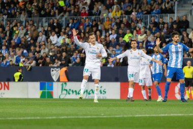 Mlaga, İspanya. 15 Nisan 2018. La Liga Maçı Mlaga C.F. - Real Madrid C.F..