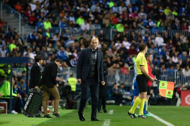 Mlaga, İspanya. 15 Nisan 2018. La Liga Maçı Mlaga C.F. - Real Madrid C.F..