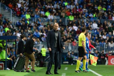 Mlaga, İspanya. 15 Nisan 2018. La Liga Maçı Mlaga C.F. - Real Madrid C.F..