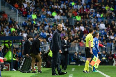 Mlaga, İspanya. 15 Nisan 2018. La Liga Maçı Mlaga C.F. - Real Madrid C.F..