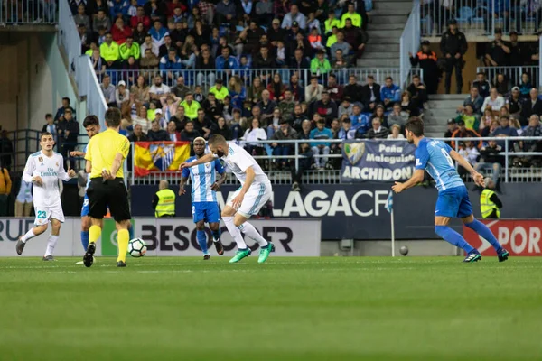 Mlaga, İspanya. 15 Nisan 2018. La Liga Maçı Mlaga C.F. - Real Madrid C.F..