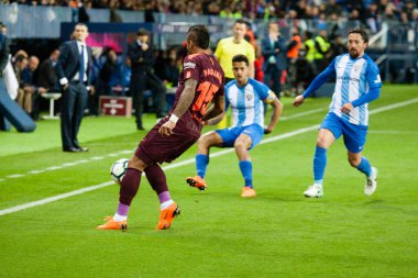 Malaga, İspanya. 18 Mart 2018. La Liga Maçı Malaga C.F. - FC Barcelona