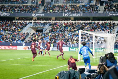 Malaga, İspanya. 18 Mart 2018. La Liga Maçı Malaga C.F. - FC Barcelona