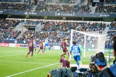 Malaga, İspanya. 18 Mart 2018. La Liga Maçı Malaga C.F. - FC Barcelona
