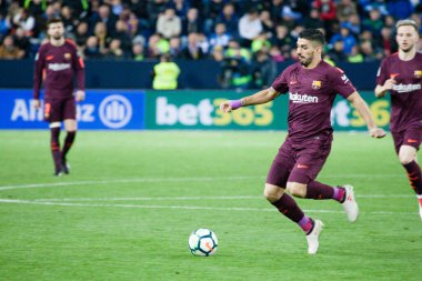 Malaga, İspanya. 18 Mart 2018. La Liga Maçı Malaga C.F. - FC Barcelona