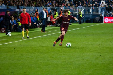 Malaga, İspanya. 18 Mart 2018. La Liga Maçı Malaga C.F. - FC Barcelona