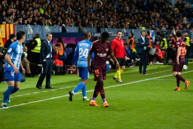 Malaga, İspanya. 18 Mart 2018. La Liga Maçı Malaga C.F. - FC Barcelona