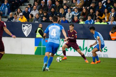 Malaga, İspanya. 18 Mart 2018. La Liga Maçı Malaga C.F. - FC Barcelona