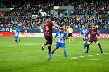 Malaga, İspanya. 18 Mart 2018. La Liga Maçı Malaga C.F. - FC Barcelona
