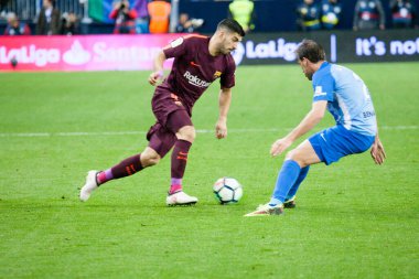 Malaga, İspanya. 18 Mart 2018. La Liga Maçı Malaga C.F. - FC Barcelona