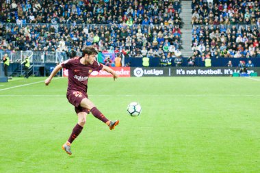Malaga, İspanya. 18 Mart 2018. La Liga Maçı Malaga C.F. - FC Barcelona