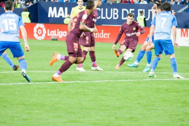 Malaga, İspanya. 18 Mart 2018. La Liga Maçı Malaga C.F. - FC Barcelona