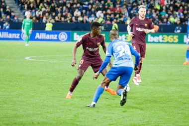Malaga, İspanya. 18 Mart 2018. La Liga Maçı Malaga C.F. - FC Barcelona