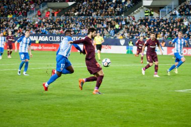 Malaga, İspanya. 18 Mart 2018. La Liga Maçı Malaga C.F. - FC Barcelona