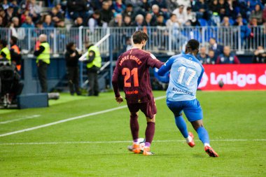 Malaga, İspanya. 18 Mart 2018. La Liga Maçı Malaga C.F. - FC Barcelona