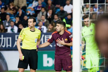 Malaga, İspanya. 18 Mart 2018. La Liga Maçı Malaga C.F. - FC Barcelona