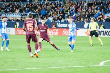 Malaga, İspanya. 18 Mart 2018. La Liga Maçı Malaga C.F. - FC Barcelona